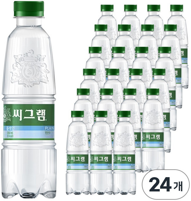 씨그램 플레인 탄산수, 350ml, 24개