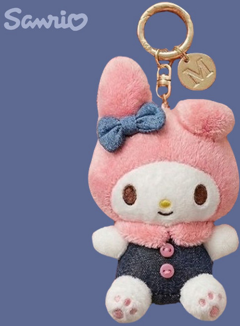산리오 인형 키링 마이멜로디 데님 가방고리 8cm
