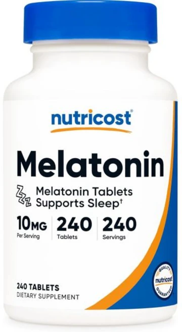 뉴트리코스트 멜라토닌 10mg 240정 - 1회 제공량당 10mg 비유전자변형 글루텐프리, 뉴트리코스트 멜라토닌 10mg 240정 - 1회 제공량 - 쿠팡