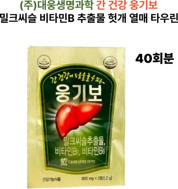대웅생명과학 웅기보 간 피로회복 활력 에너지 밀크씨슬, 40회분, 1개