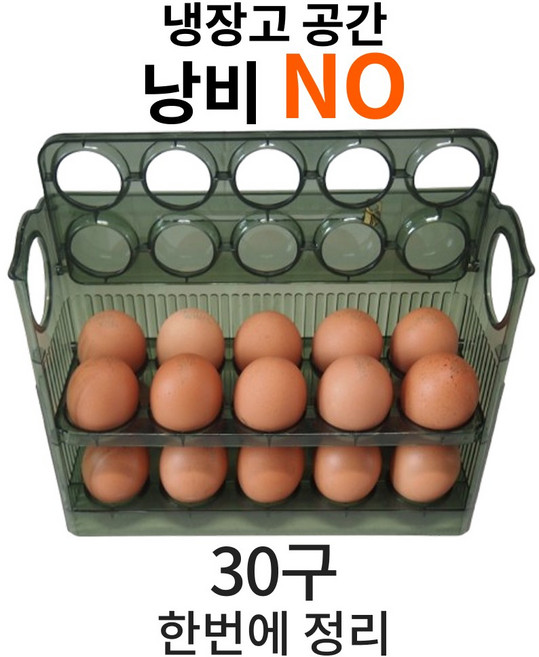 범용상사 자동오픈 계란트레이 냉장고 계란정리함 에그 자동 플립 계란 보관함, 그린, 1개