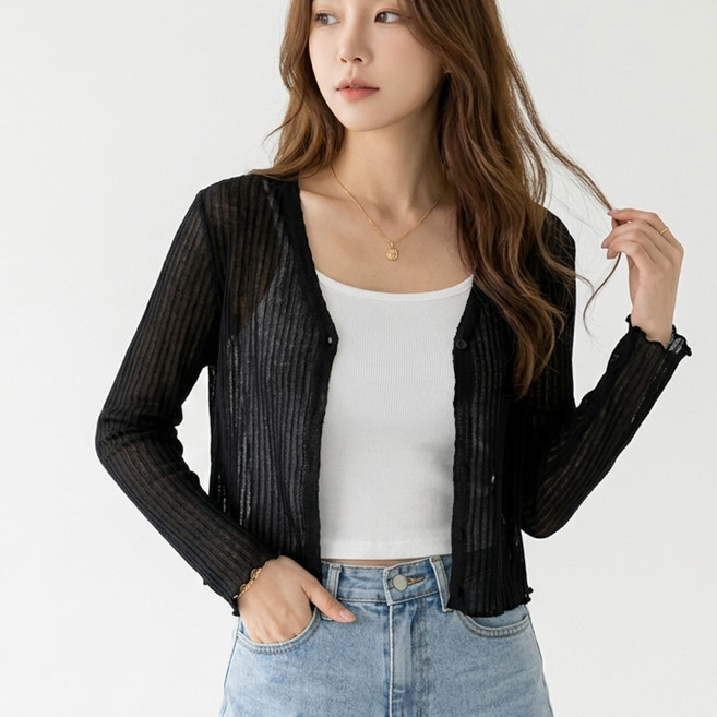 하미하미 시스루 여름 가디건