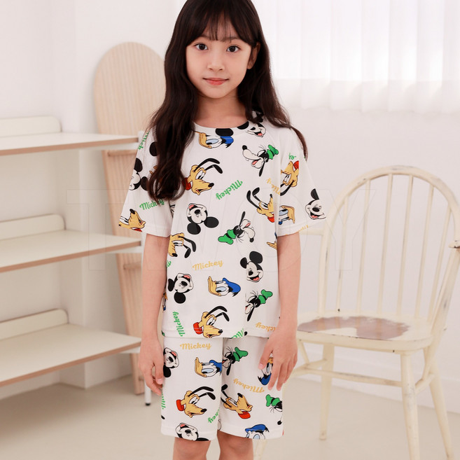 투와이 디즈니 미키 남녀공용/아동 빅사이즈 반팔 상하세트 29701S (잠옷/홈웨어)