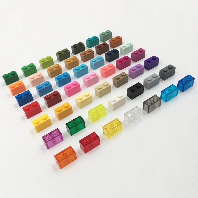 兼容樂積木玩具 第三方小顆粒積木 城市樂兒童玩具 多款尺寸, 1個, 1X2 高磚（黃色1份）