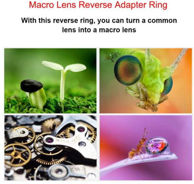 니콘 Z 마운트 매크로 리버스 어댑터 링 49/ 52/ 55/ 58/ 62/ 67/ 72/ 77mm Z5 Z6 Z7 Z9 등, 08 77mm, 1개