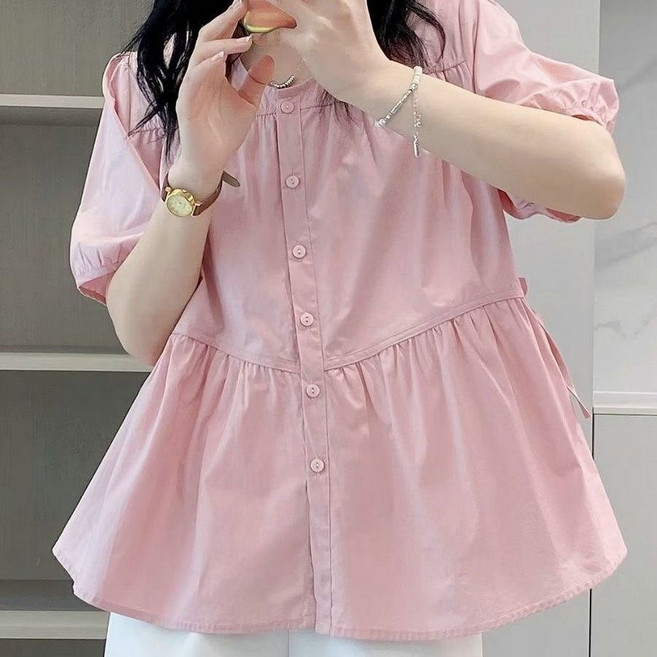 휠렉스 여성 데일리 반팔 공주풍 루즈핏 블라우스 PY1