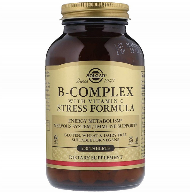 솔가 B 컴플렉스 위드 비타민 C 스트레스 포뮬라 250정 Solgar Complex B with Vitamin Stress Formula 250 Tablets, 1세트