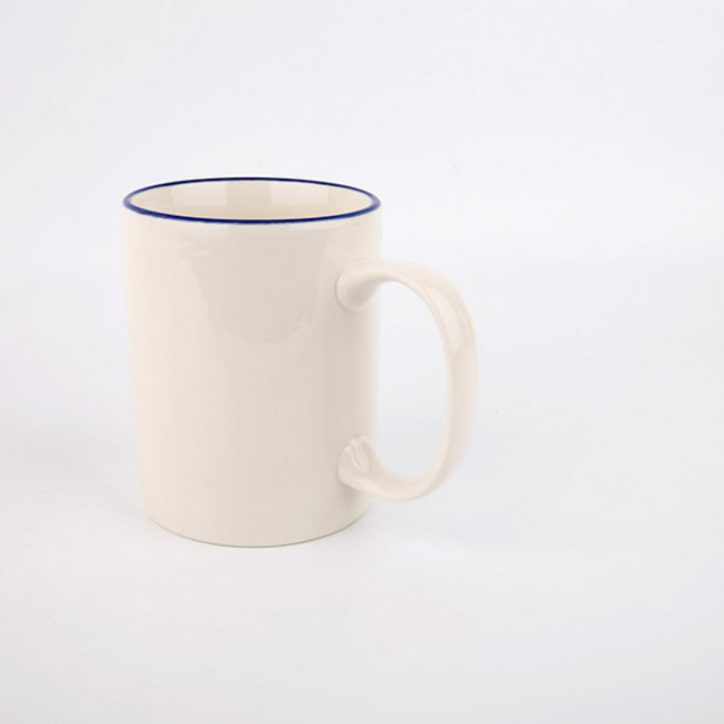 라쿠스 뉴욕 일자머그컵 5컬러 택1 / 도자기컵 카페커피잔 수입주방용품, 블루라인, 400ml, 1개