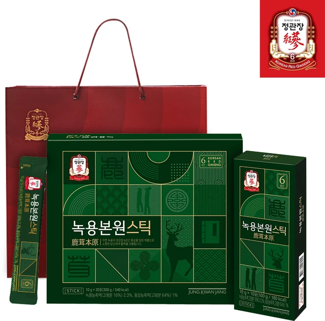 정관장 녹용본원스틱 30p + 쇼핑백, 300g, 1개 - 쿠팡