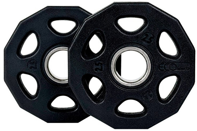 에코스포츠 바벨 중량 원판 6홀 12각, 블랙, 2개, 2.5kg