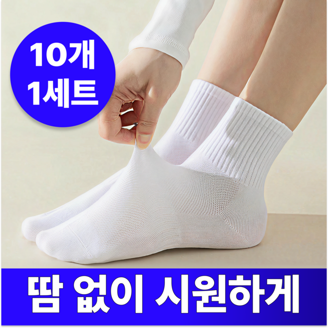 어텀트로브 쿨 메쉬 스포츠 중목 여름 양말 10켤레