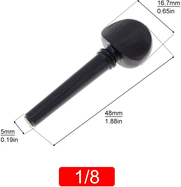 바이올린 튜닝 페그 튜너 에보니 현악기 액세서리 1/8 1/4 1/2 3/4 4/4 바이올린 악기 부품, 01 빠른  Mainland, 05 one eighth