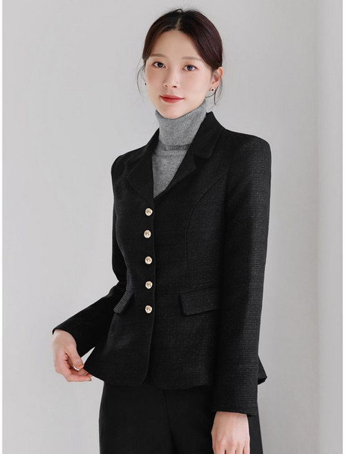 시크라인 XXL까지 카제탈로 펄사 트위드 핀턱 자켓 겨울 하객룩 오피스룩 모임룩 격식룩 연말룩 빅사이즈
