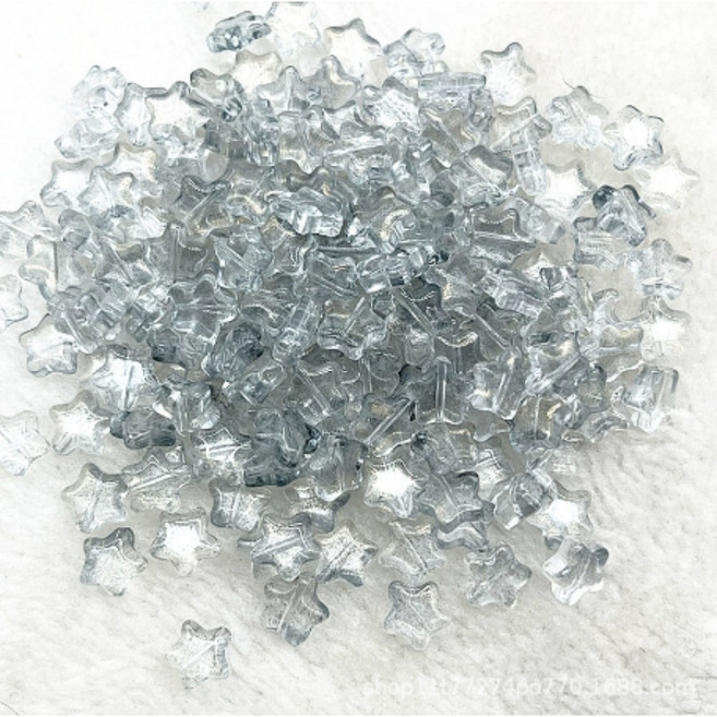 별모양 비즈 아크릴 별비즈 색상선택, 화이트(투명), 30개