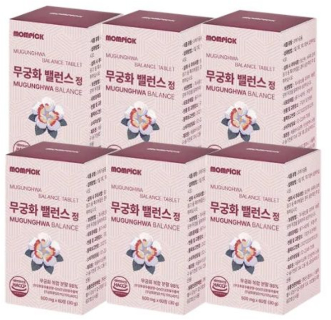 무궁 밸런스 무궁화 복합분말 무궁 화 핏 식약청 인증, 6개, 60회분