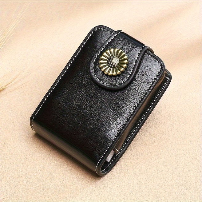 세련된 여성용 가죽 미러 파우치 립스틱 향수 틴트 휴대용 케이스