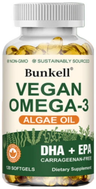 비건 오메가-3 캡슐 - 비건 해조류 오일 DHA EPA 함유 카라기난 무첨가 Non-GMO, 1개, 60회분 - 쿠팡