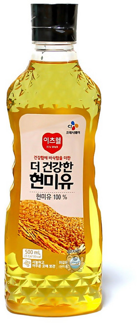 CJ 이츠웰 더 건강한 현미유 100%, 5개, 500ml