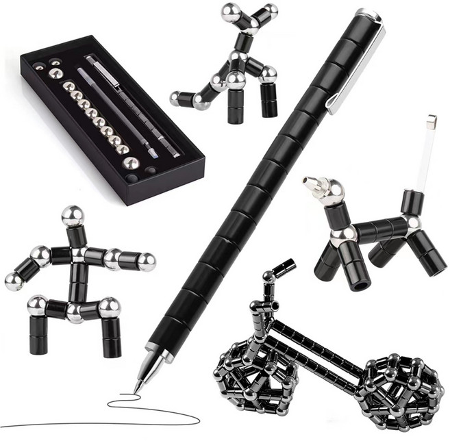 Onsuft 28PCS 다기능 금속펜 터치 펜 자력펜 마그네틱, 블랙 28, 1개