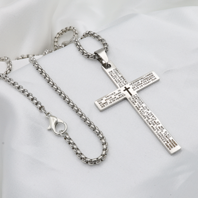 1+1 바르고 십자가 목걸이 패션 펜던트 써지컬스틸