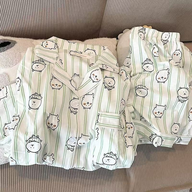 티류으스 여성용 농담곰 반팔 루즈핏 잠옷 세트 반팔+반바지 2종구성 파자마 세트