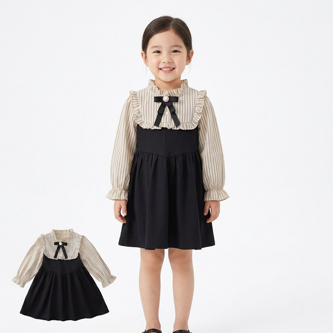 유아 여아 정장 원피스 블라우스 레이어드 아동 원피스