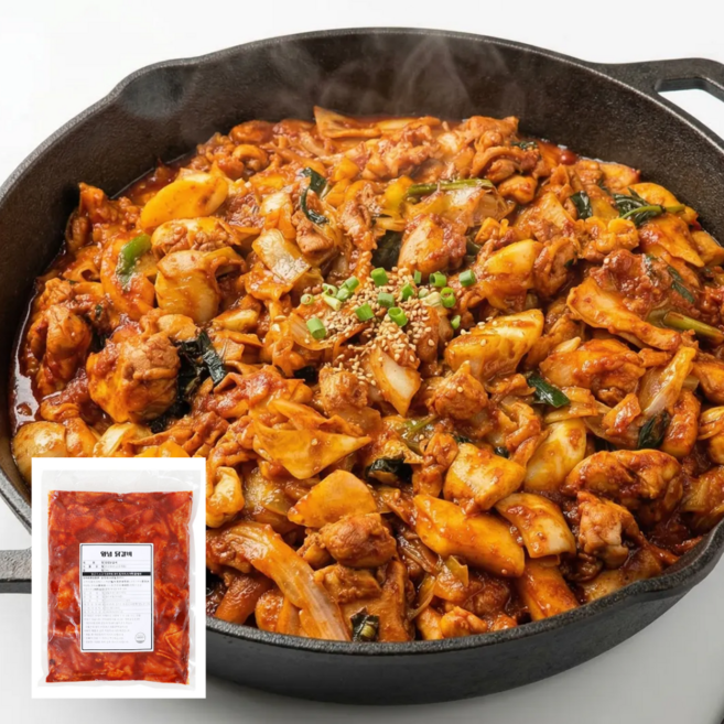 육즙폭발 양념 춘천식 매콤 닭다리살 닭갈비 1kg, 1개
