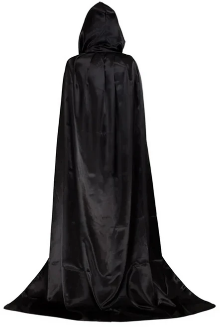 마법사 긴 셔츠 후드 할로윈 코스프레 의상 블랙 뱀파이어 죽음 마법사 마녀 가운 악마 드레스