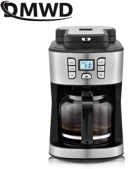 미국 커피 기계 자동 콩 분쇄기 밀 연삭 에스프레소 차 보일러 드립 메이커 카페 냄비, 01 Black