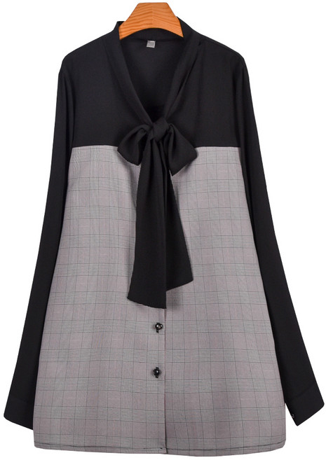 마마걸 클릭체크블라우스 중년여성 엄마옷 빅사이즈블라우스 99사이즈 50대여성 빅사이즈오피스룩 빅사이즈예쁜옷