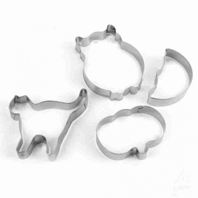 스텐 동물 모양 쿠키커터 세트 4종 치즈커터 크리스마스쿠키커터