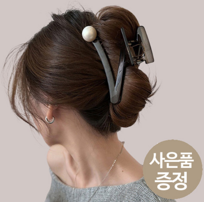 삐니끄니 sp028 / 올림머리 반묶음 지그재그 진주 헤어 집게핀 + 깜짝사은품