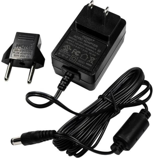 HQRP AC 어댑터전원 공급장치 롤랜드 마이크로 큐브 베이스 RX 모바일 MV-30 RD300NX 호환 UL 인증 + 유로 플러그 어댑터, 1개