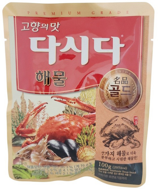 CJ제일제당 다시다 명품골드 해물 100g x5개, 5개