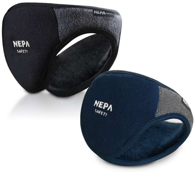 네파 Safety 듀오 방한 귀마개, 블랙, 네이비, 2개