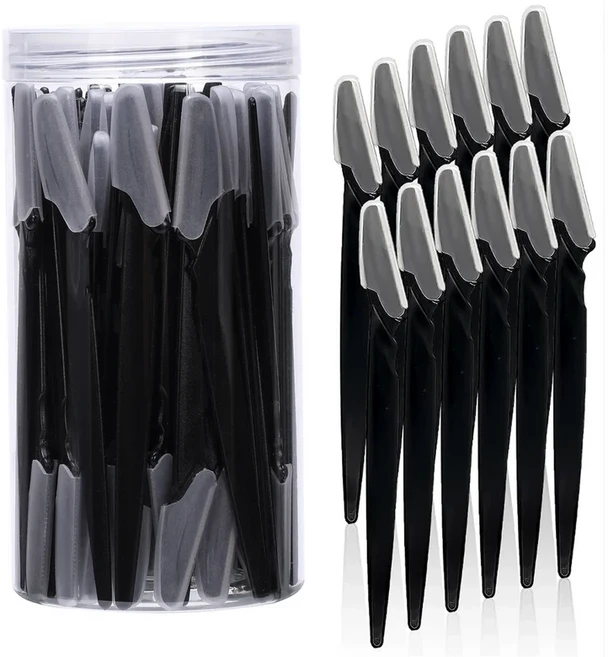 5/10/30/40pc sbrow 헤어 면도기 및 얼굴 보호 커버 트리머 여성용 안전 눈썹, 04 A0240-40pcs Black