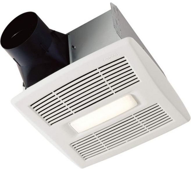 LED 조명 및 룸사이드 설치가 가능한 브로안-누톤 욕실 배기 팬 ENERGY STAR 인증 110 CFM 매우 조용한 1.0 손스 화이트 AE110L, 1개