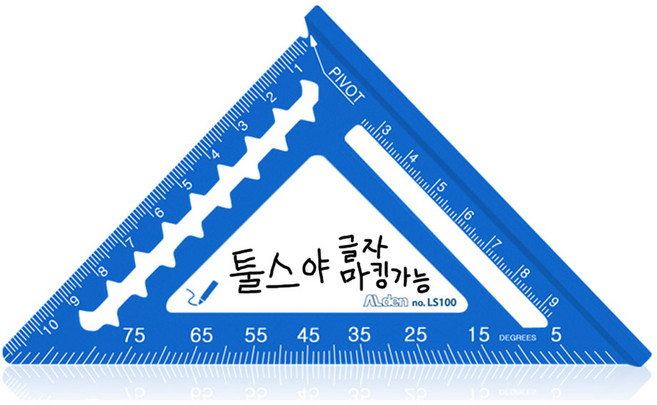 알덴 삼각자 알루미늄 글씨마킹 LS100 연귀자 각도자 미니스퀘어 금긋기, 1개