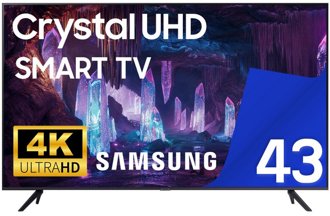 삼성 TV 43CU7000 크리스탈 UHD 4K 108cm(43인치) LED 스마트 티비 유튜브 넷플릭스 디즈니 미러링, 고객직접설치, 스탠드형, 43인치