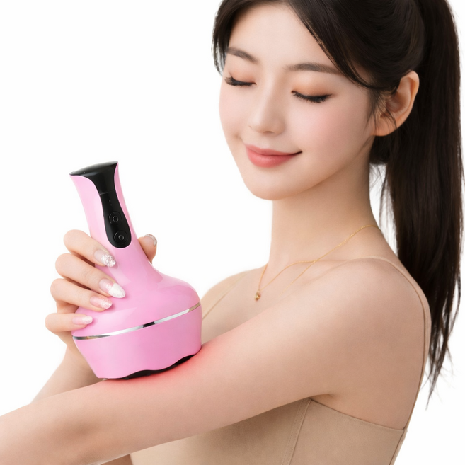 초이세 온열 흡착 진공 괄사 마사지기, 핑크