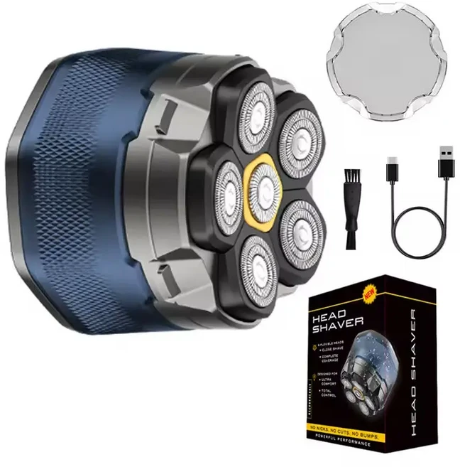 IPX6 방수 및 기술이 적용된 6D 플로팅 헤드와 마그네틱 디자인의 전기 면도 키트, 01 파란색