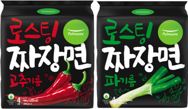 풀무원 로스팅 짜장면 고추기름 4입 2팩+파기름 4입 2팩씩 (각2팩), 8개