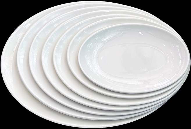 대명 멜라민 미색 신타원접시, 1개