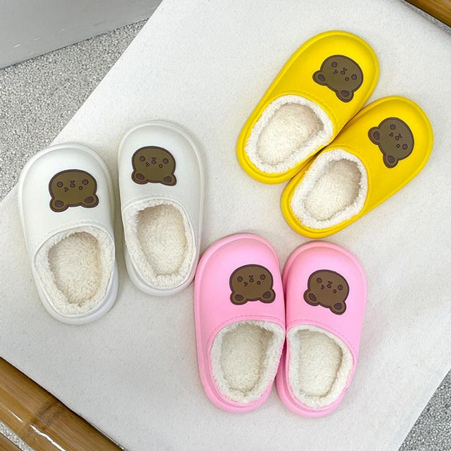 리틀잼스 아동 곰돌이 EVA 털 슬리퍼 방한화 거실화 어린이집 유치원 겨울 실내화 kd774