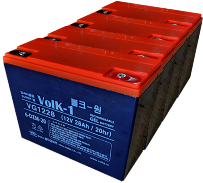 VG1228 12V28Ah 배터리 48V 28Ah(28AhX4) 48V 20Ah 6-DZM-22 6-DZF-22 6-DZF-22.5 6-DZF-23 호환 밧데리, 4개