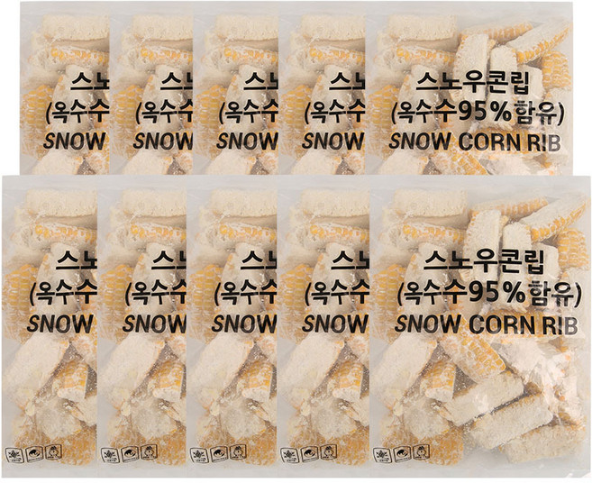 산들네이처 스노우 콘립 냉동옥수수 옥수수튀김 옥수수 요리 10kg (1kg x 10봉), 10개, 1kg