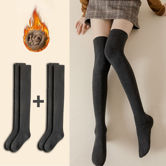 올라이프지 골프 롱 기모 니삭스 여성 반스타킹 레그워머 2켤레