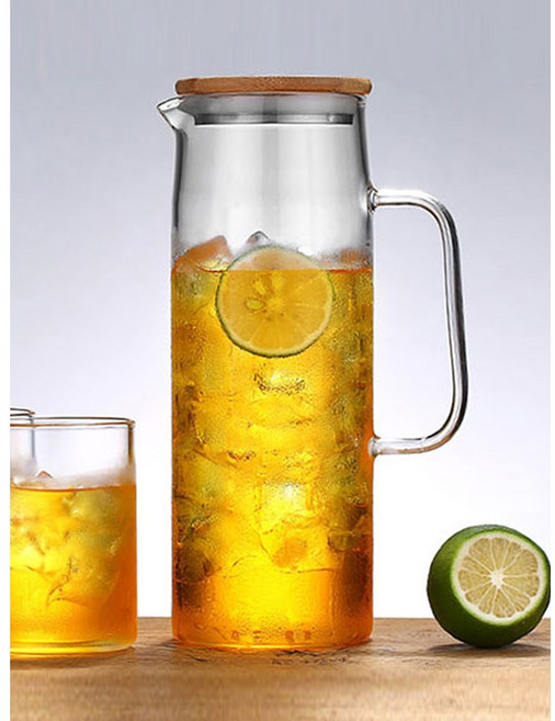 티도요내열유리물병-대나무뚜껑, 1500ml, 1개
