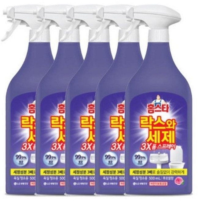 기타 홈스타 락스와세제 욕실청소용 폼 스프레이 후로랄향 500ml 5개, 단일