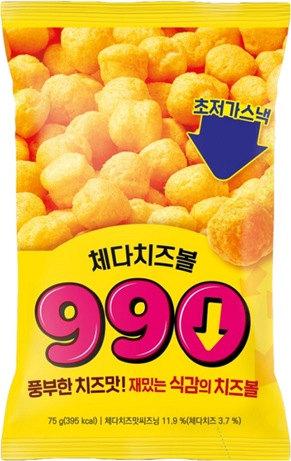 990 체다치즈볼, 6개, 75g